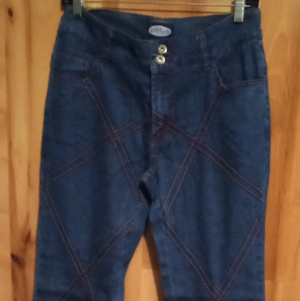 zoey beth Women's Size 5/6 Dark Wash Denim Jeans Five Pocket Wide Legs